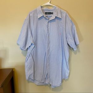 Ralph Lauren classic fit short sleeve seersucker button down.  Size 2XLT tall